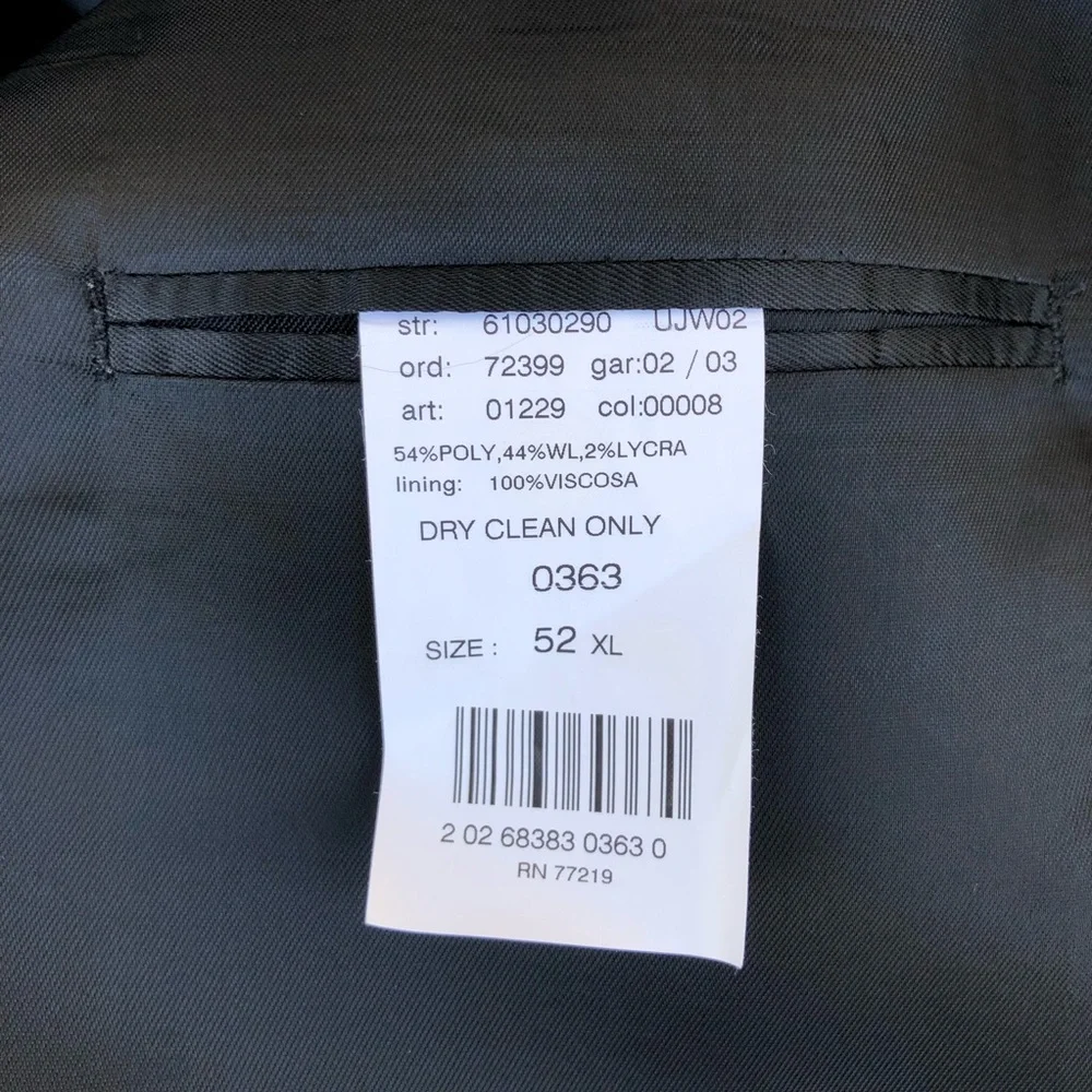 Traveler by Lacrosse Wool Lycra Wrinkle Resistance‎ Black Jacket Blazer 52 XL